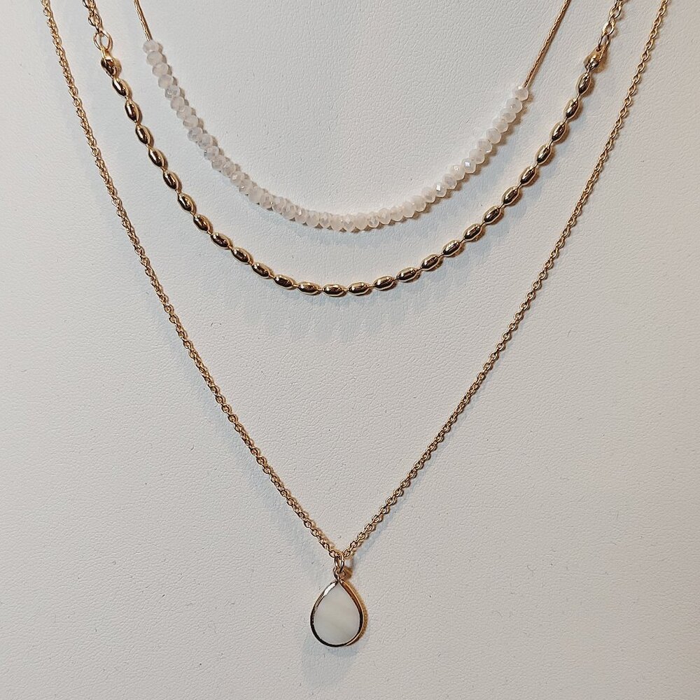 ππNWT LC LAUREN CONRAD MOTHER-OF-PEARL MULTI-STRAND NECKLACE - Picture 4 of 8